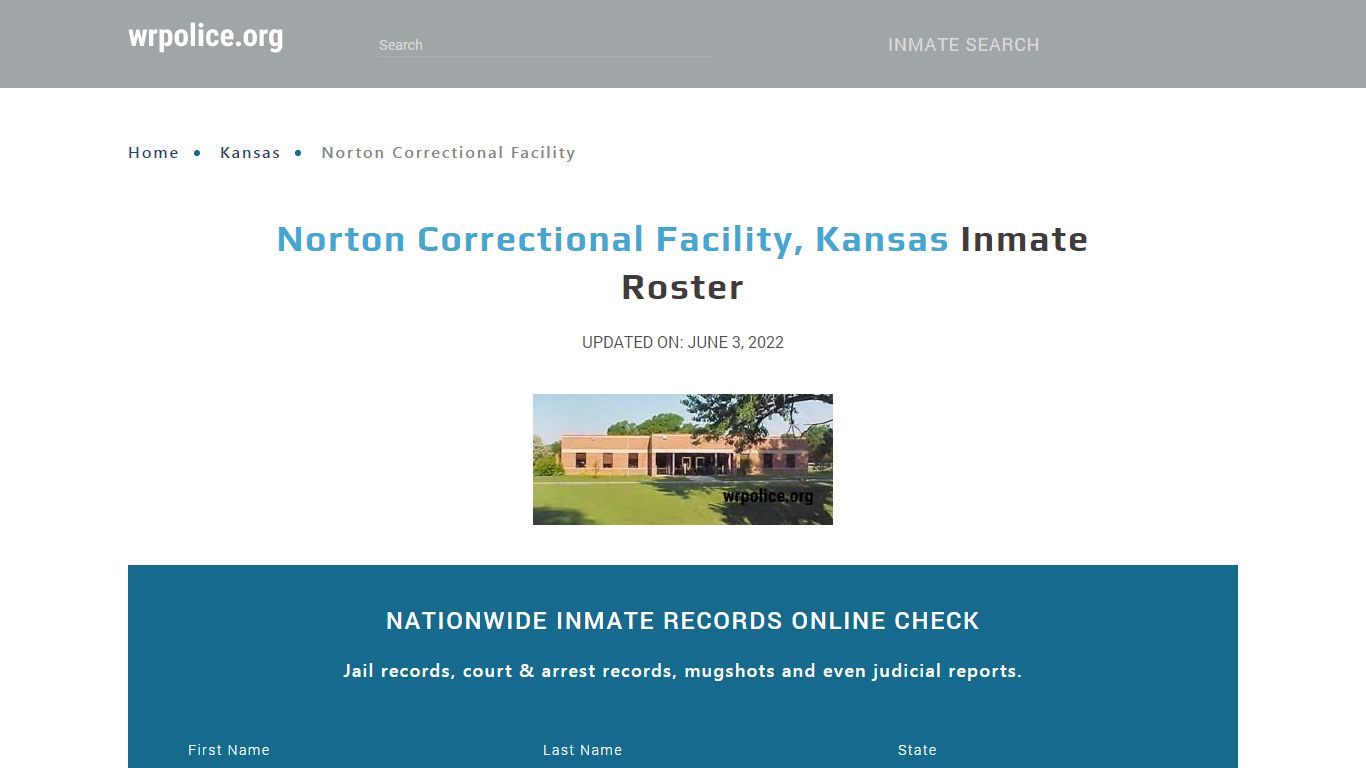 Norton Correctional Facility, Kansas - Inmate Locator