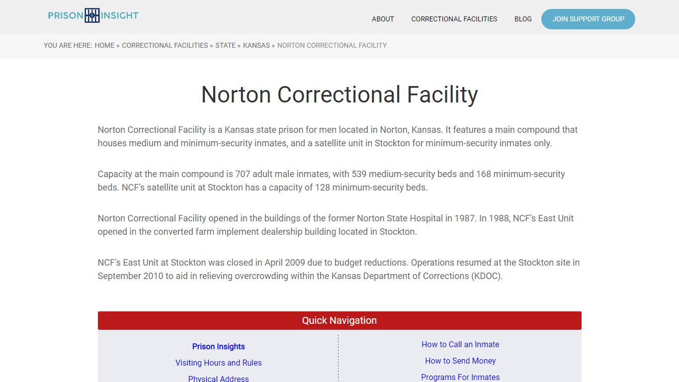 Norton Correctional Facility - Prison Insight