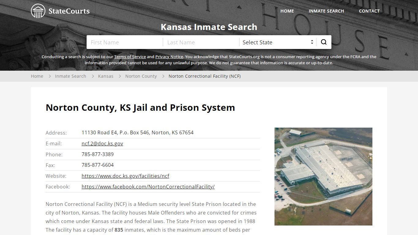 Norton Correctional Facility (NCF) Inmate Records Search, Kansas ...